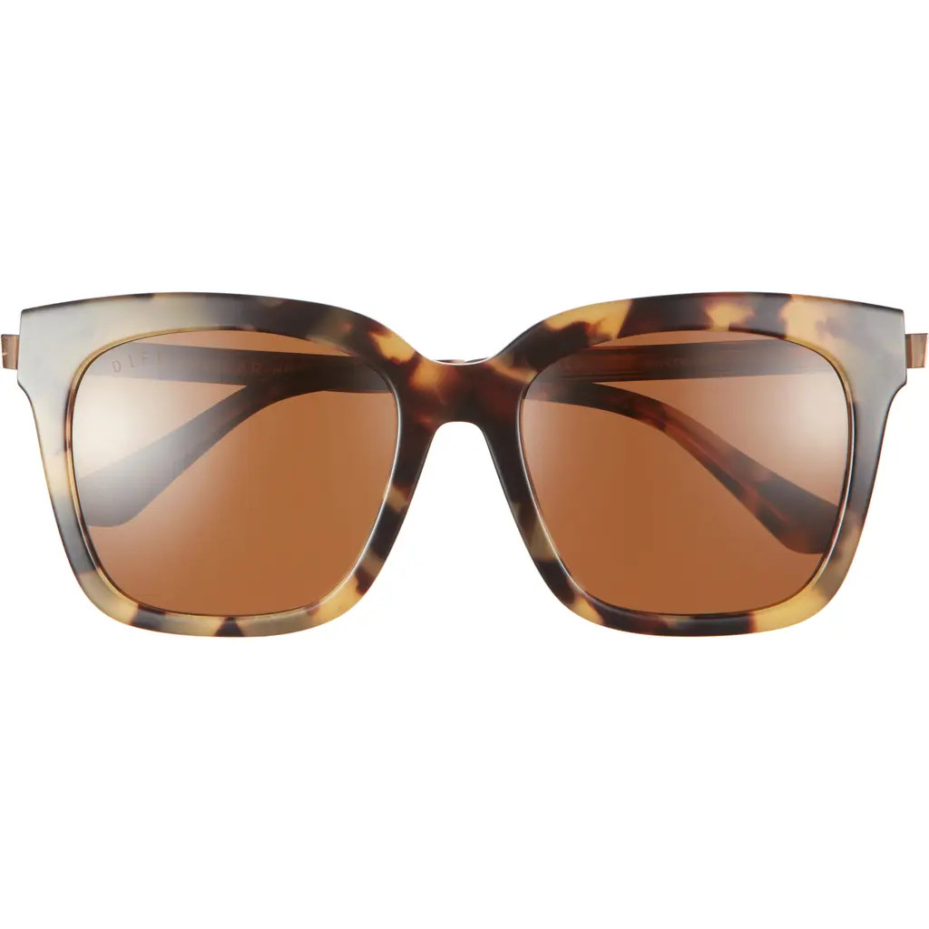 DIFF Bella 54mm Polarized Square Sunglasses in Brown at Nordstrom | Nordstrom