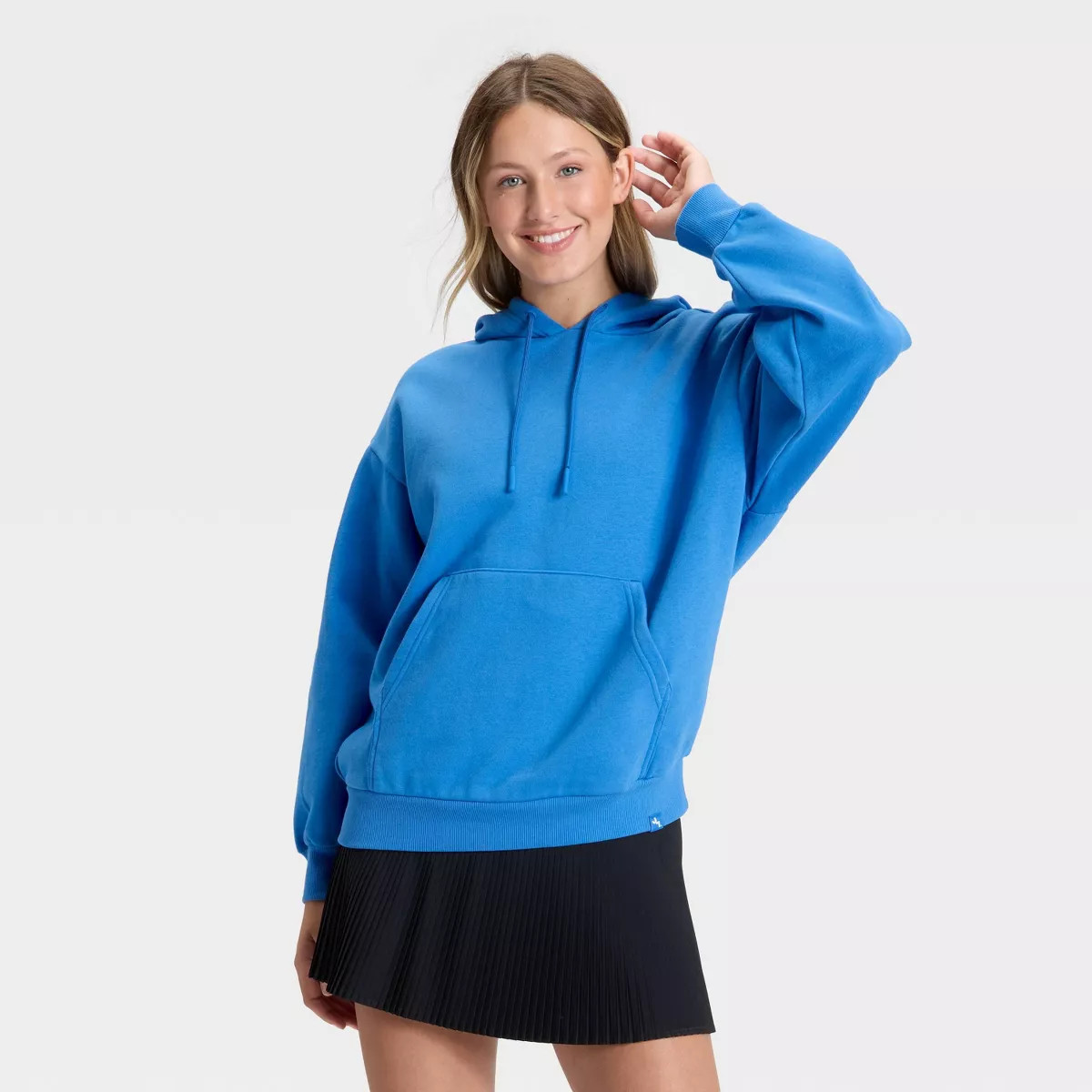 Women's Fleece Hooded Sweatshirt - JoyLab™ Vibrant Blue M | Target