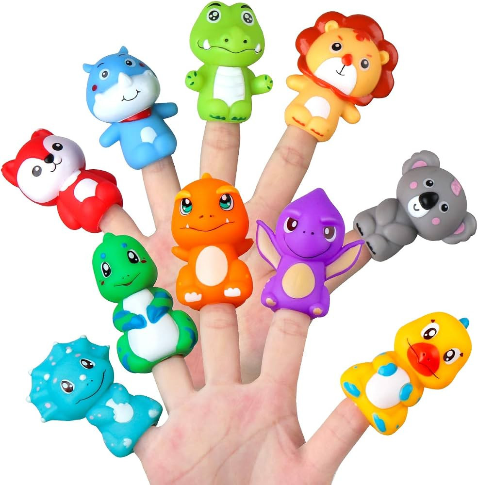 Vanmor Rubber Animal Bath Finger Puppets for Toddlers, Finger Puppets for Kids Easter Basket Stuf... | Amazon (US)