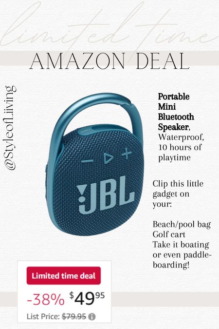 Limited time Amazon deal! Bluetooth portable speakers with clip on. On sale. Waterproof dust proof. Wireless speakers. 10 hours play time.

#LTKFindsUnder100 #LTKSaleAlert #LTKFindsUnder50