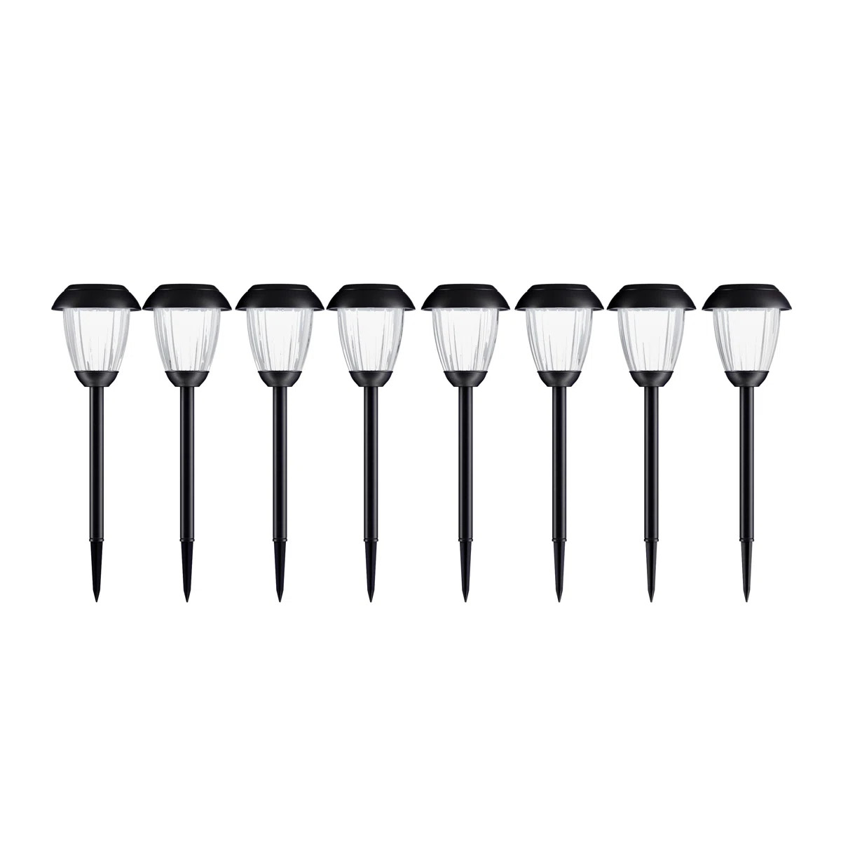 8 Solar Outdoor Lights - 16-Inch-Tall Stainless-Steel Stake Lights for Gardens, Walkways, Drivewa... | Wayfair North America