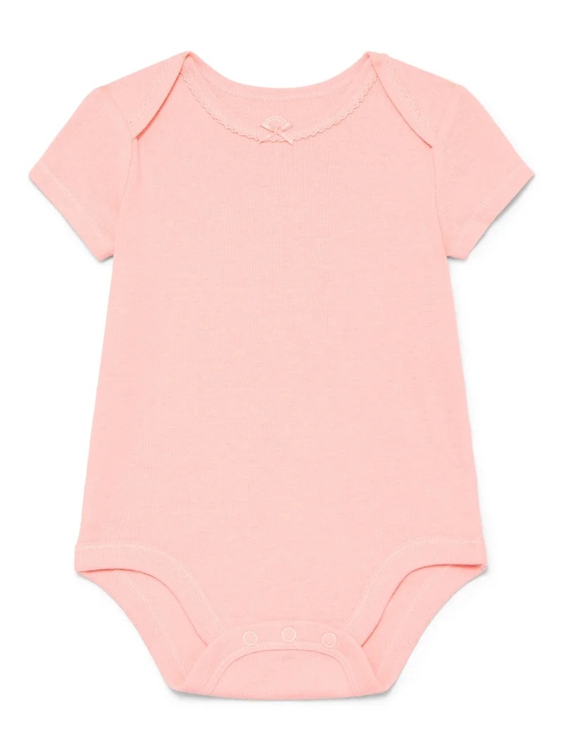 Wonder Nation Baby Girls Bodysuit with Short Sleeves, Sizes 0-24 Months | Walmart (US)