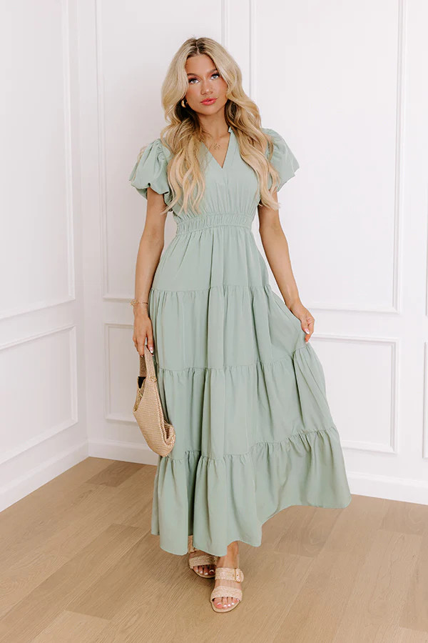 Simply Sweet Maxi Dress in Sage | Impressions Online Boutique