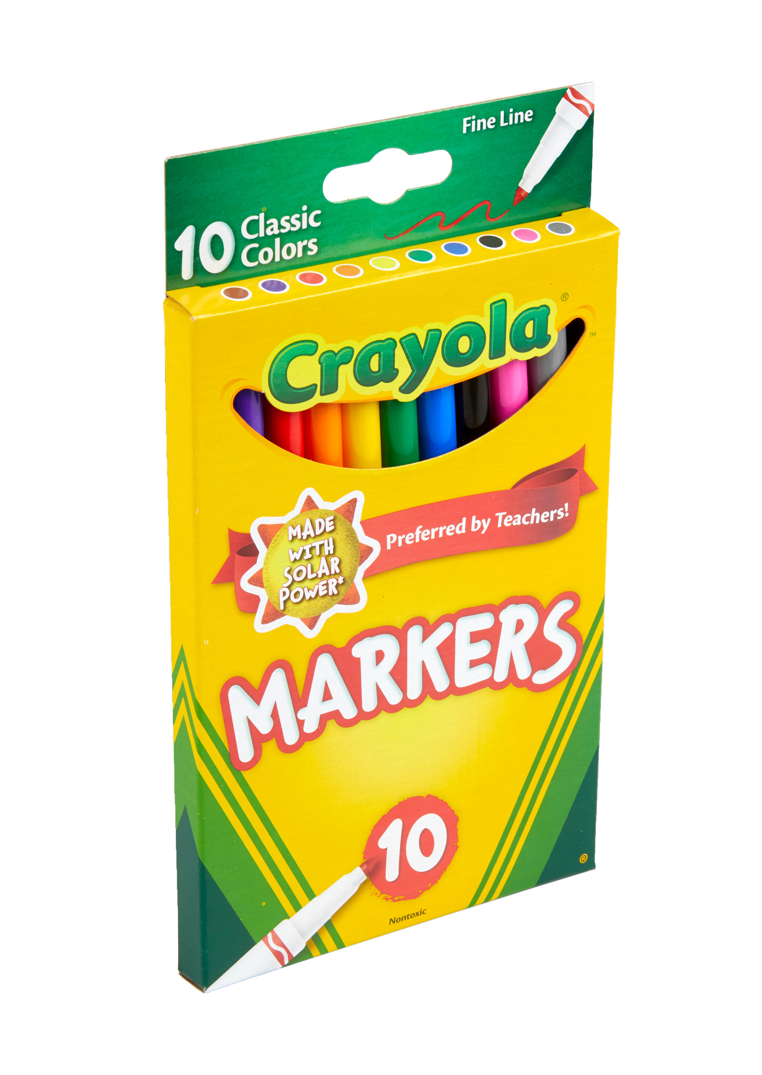 Crayola Fine Line Markers, Classic Colors, 10 Count, Back to School Supplies for Kids and Teacher... | Walmart (US)