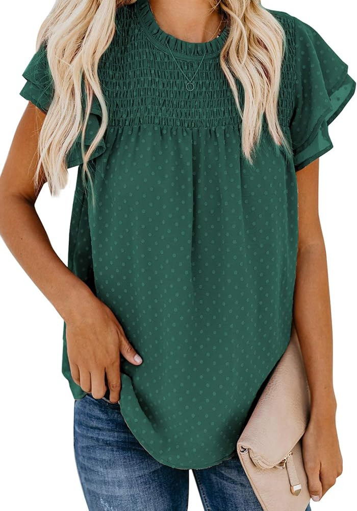 Paitluc Blouses for Women Blouse Sleeveless Womens Work Blouses Swiss Dot Blouse for Women | Amazon (US)