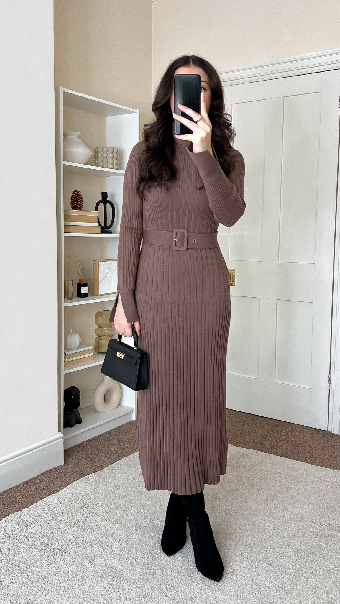 Casual chic early winter knit dress outfit. Dress is Reiss, wearing size UK8. Boots are Dune London. Bag is Totes Luxe Uk.

#LTKCyberWeek #LTKwinter #LTKstyletip