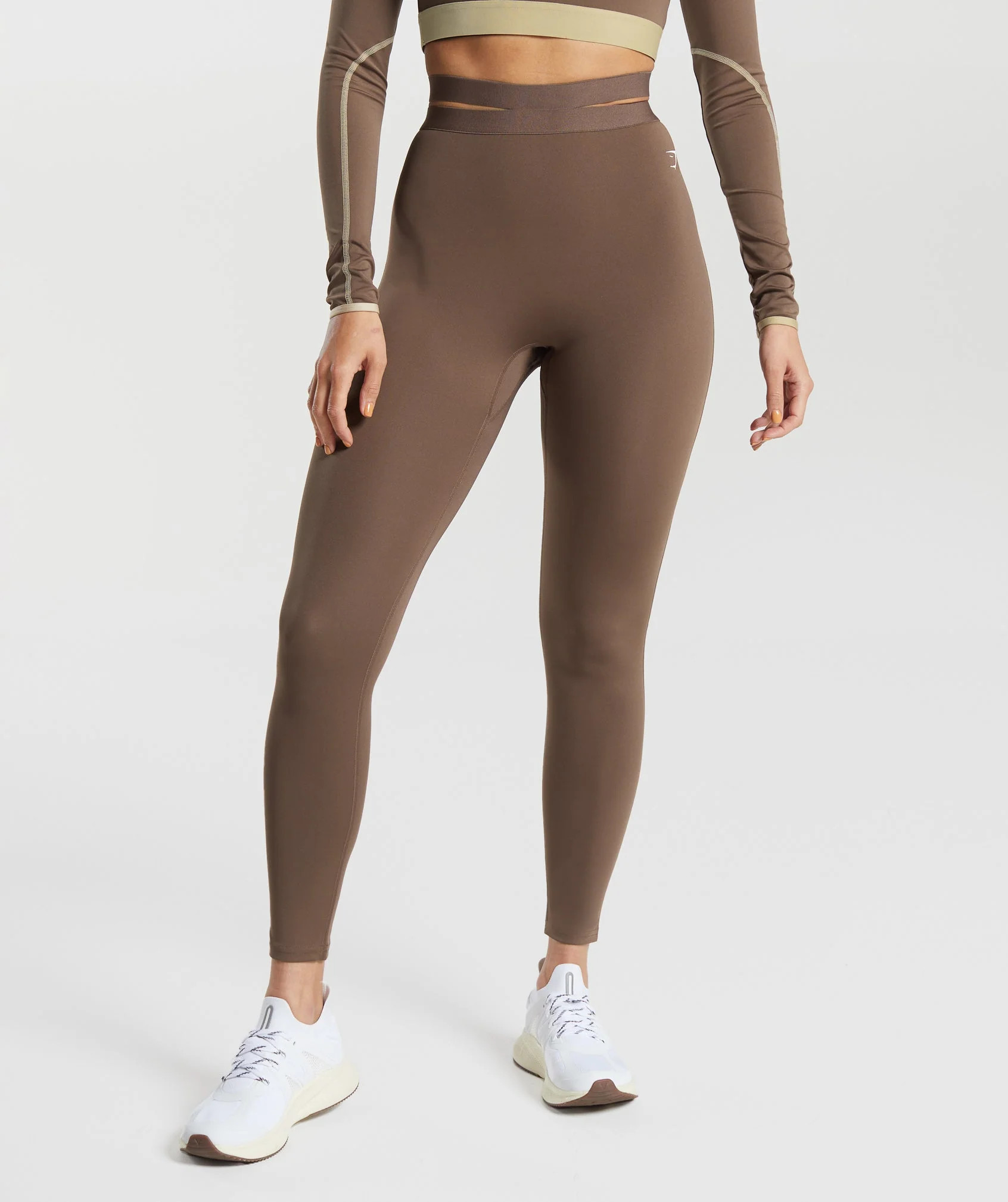 Gymshark Strappy Waistband Leggings - Soft Brown | Gymshark US