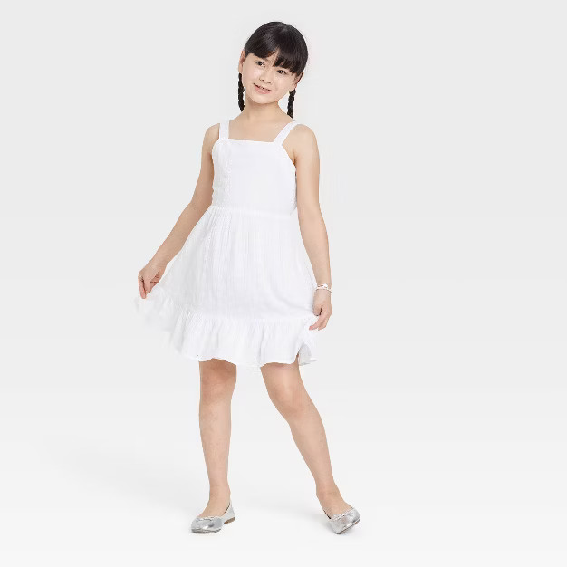Girls' Tie-Back Sleeveless Woven Dress - Cat & Jack™ | Target