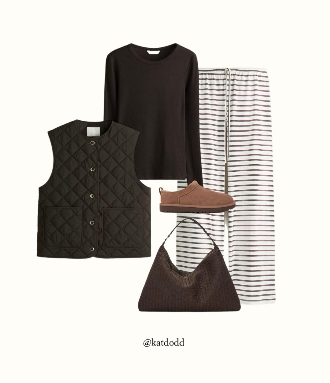 H&M basics 🤍 obsessed with this gilet a winter wardrobe staple!! 


H&M autumn winter outfit rocky oak micro Uggs striped drawstring trousers padded gilet chocolate brown accessories shoulder woven bag basics

#LTKautumn #LTKuk #LTKstyletip