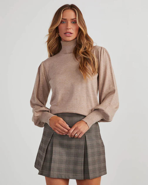 Raisman Turtleneck Knit Sweater - Taupe | VICI