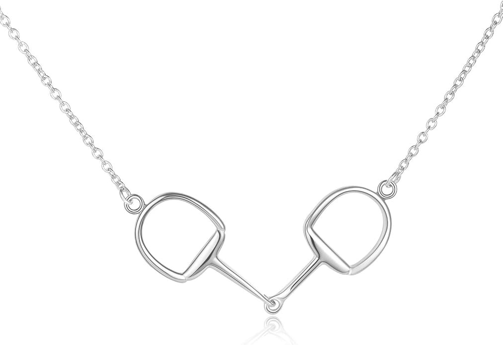 Horse Gift Jewelry 925 Sterling Silver Horse Snaffle Pendant Necklace Horse Gift for Women Girls | Amazon (US)