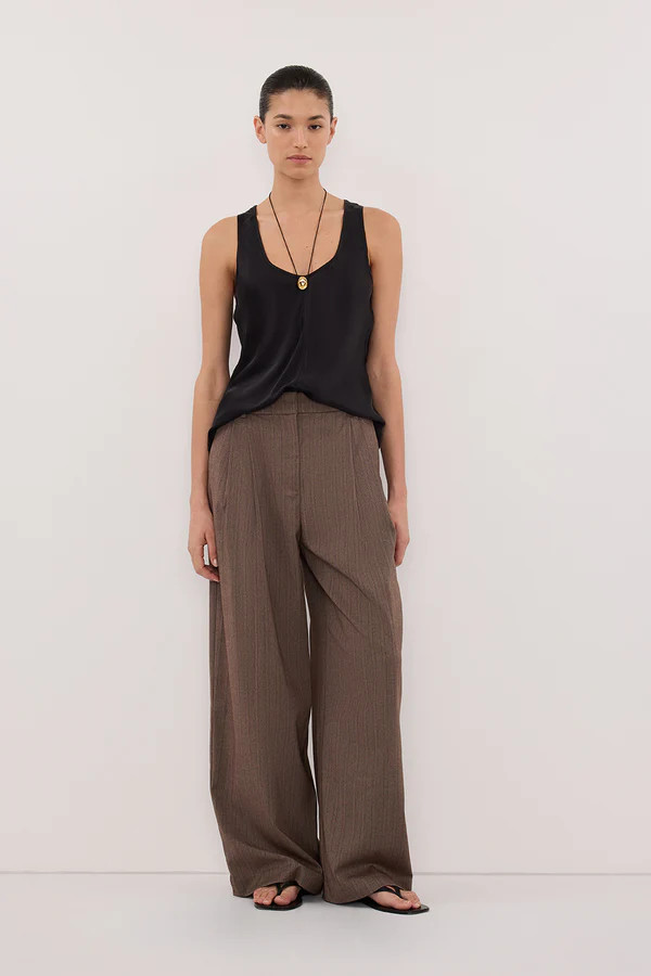 COLETTE BLACK SILK CAMI TOP | DISSH