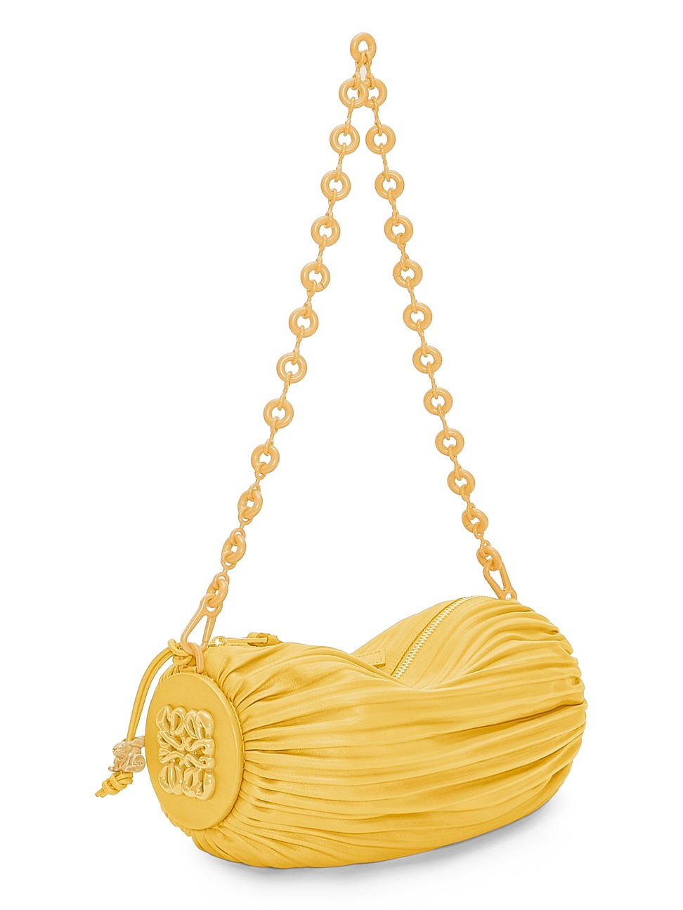 Women's Bracelet Pleated Leather Monochrome Pouch - Pale Yellow Glaze - Pale Yellow Glaze | Saks Fifth Avenue