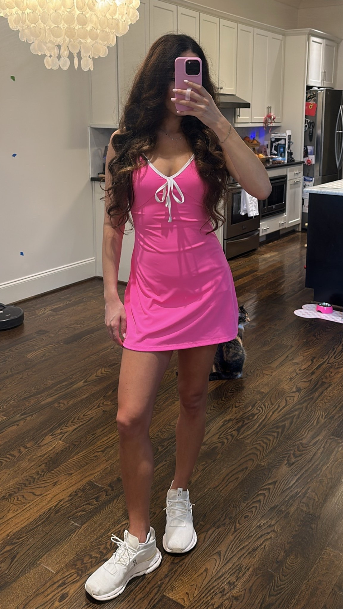 Athleisure dress (size up!)
Amazon dress 
ON sneakers