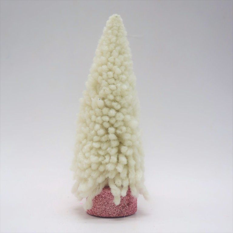 Holiday Time Ivory Yarn Tree W/glitter Base  Ornament | Walmart (US)