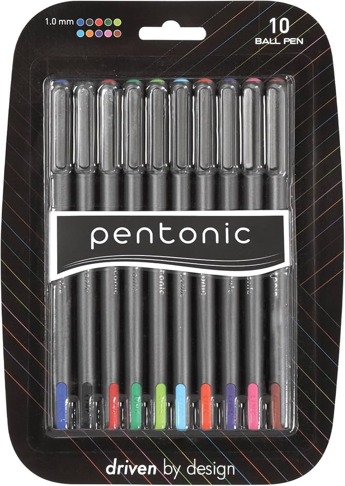 linc Pentonic Premium Ball Point Pen 1.0 mm Medium Point, 10-Count, Assorted Colors | Medium Poin... | Amazon (US)