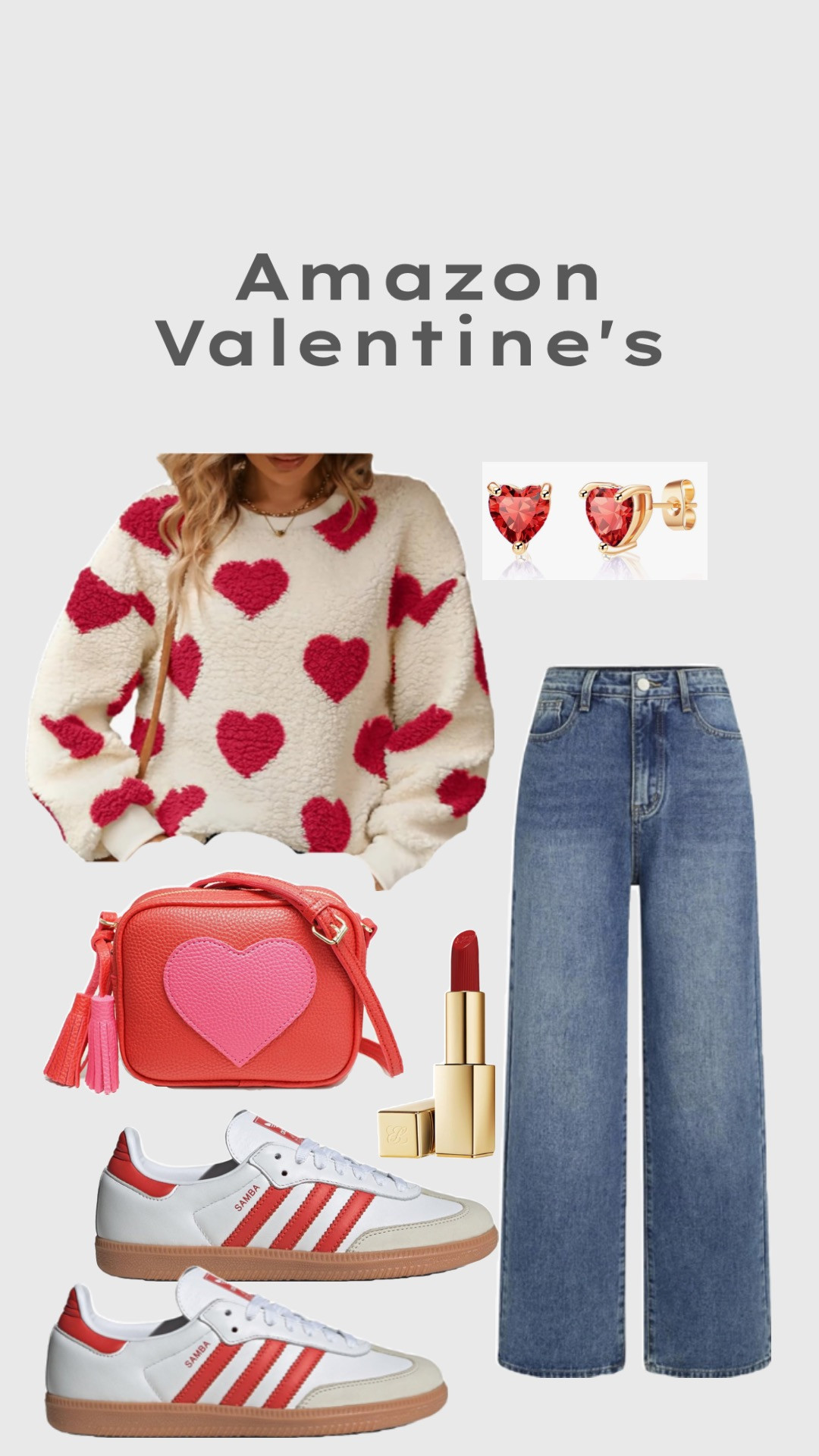 Women's Love Heart Pullover Sweaters Long Sleeve Crewneck Cute Sweater Knitted Casual Sweater | Amazon (US)