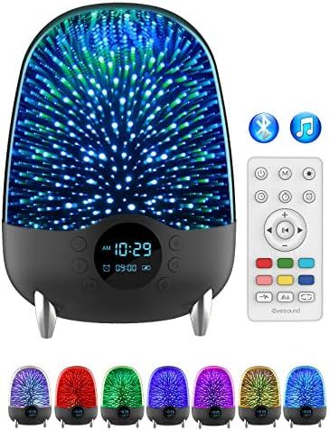 3D Glass Starry Night Light Bluetooth Speaker, LED 7-Color Changing Night Light Lamp with 4 Light Mo | Amazon (US)