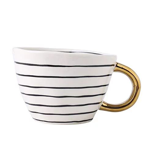 Ceramic Coffee Mugs Novelty Coffee Mug Tea Cup with Golden Handle Black and White Coffee Cup for ... | Walmart (US)