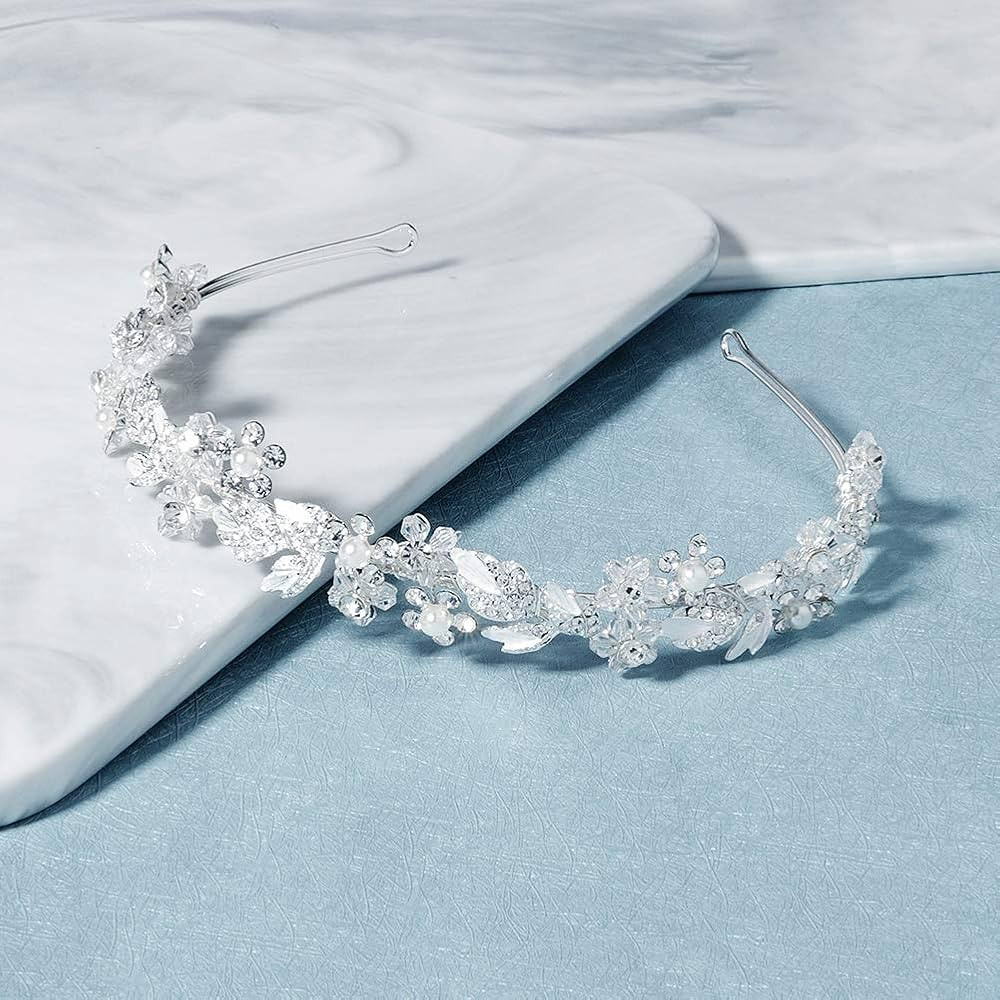 Oriamour Bridal headband Rhinestone Hair Band Bridal Headpieces for Bride Hair Jewelry Accessorie... | Amazon (US)