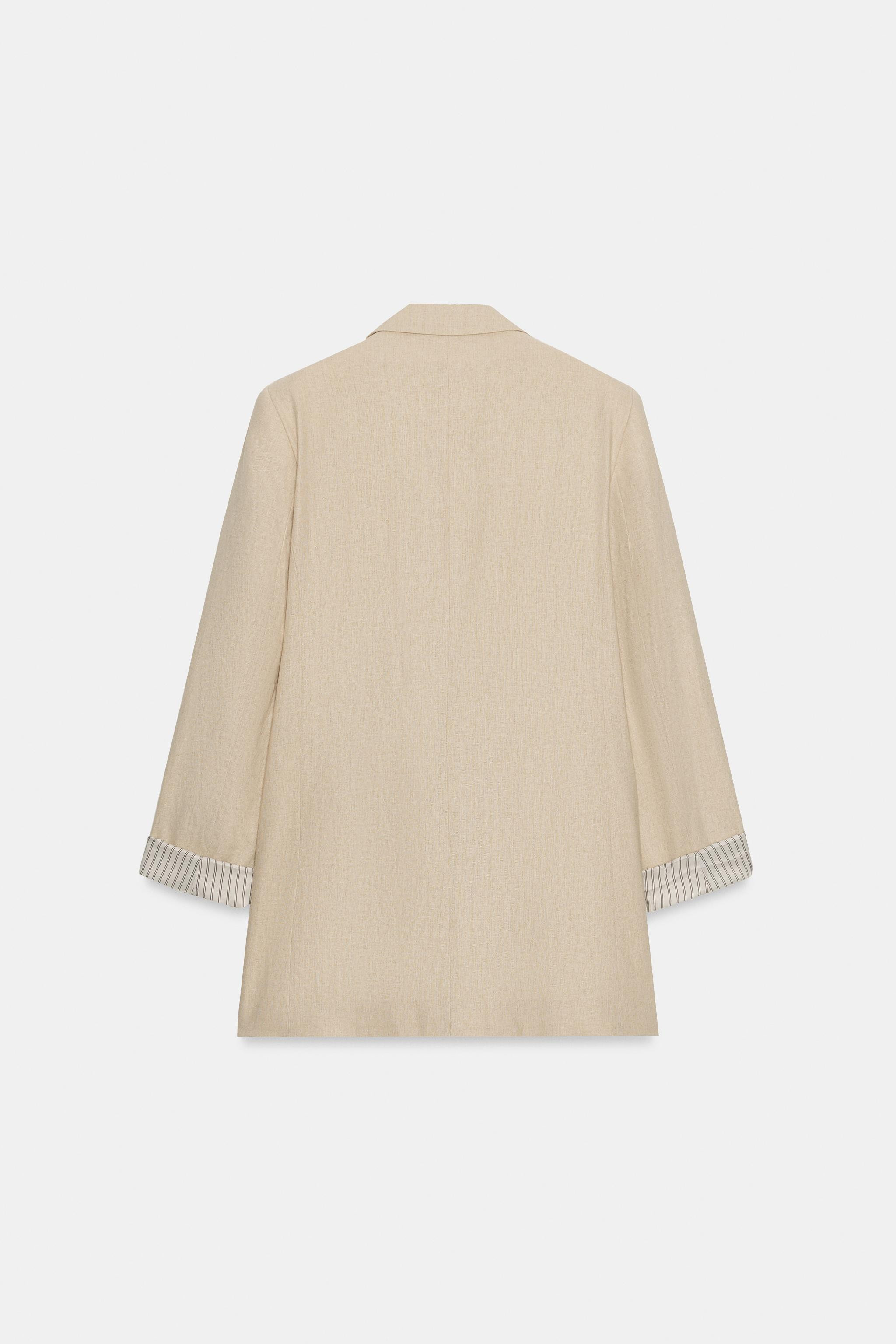 LINEN BLAZER WITH ROLLED SLEEVES | Zara Canada