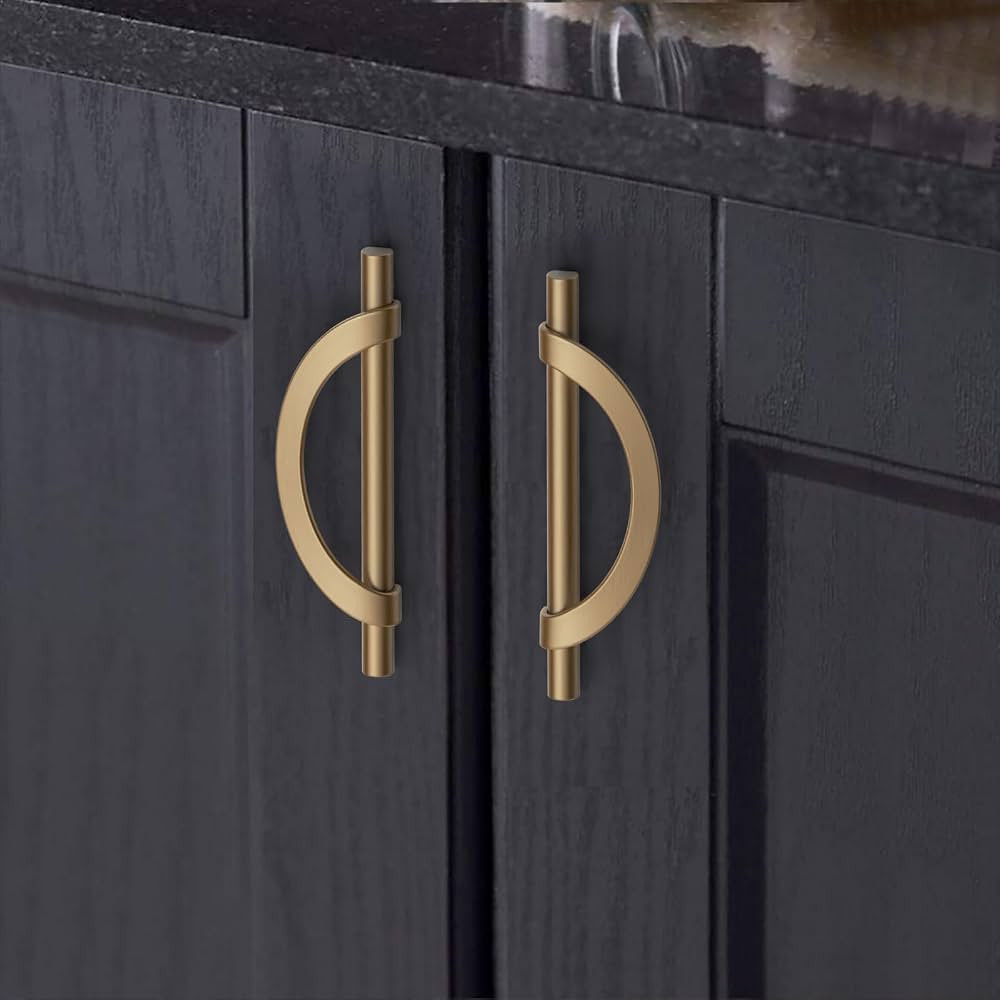 FILTA 10 Pack 3.75 Inch(96mm) Hole Centers Champagne Bronze Cabinet Pulls,Stylish Kitchen Cabinet... | Amazon (US)