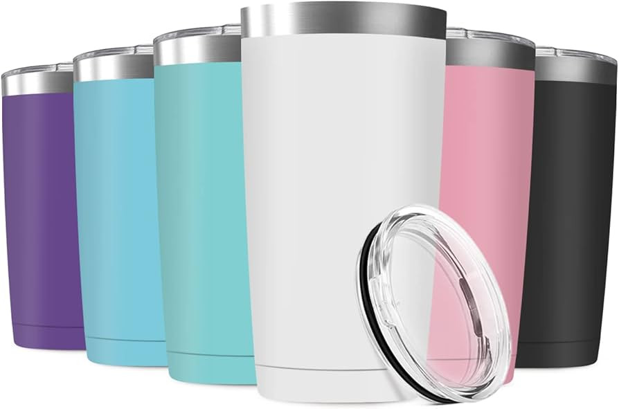 20oz Tumbler Vacuum Insulated Travel Mug with Lids, Stainless Steel Double Wall Thermal Coffe Cup... | Amazon (US)