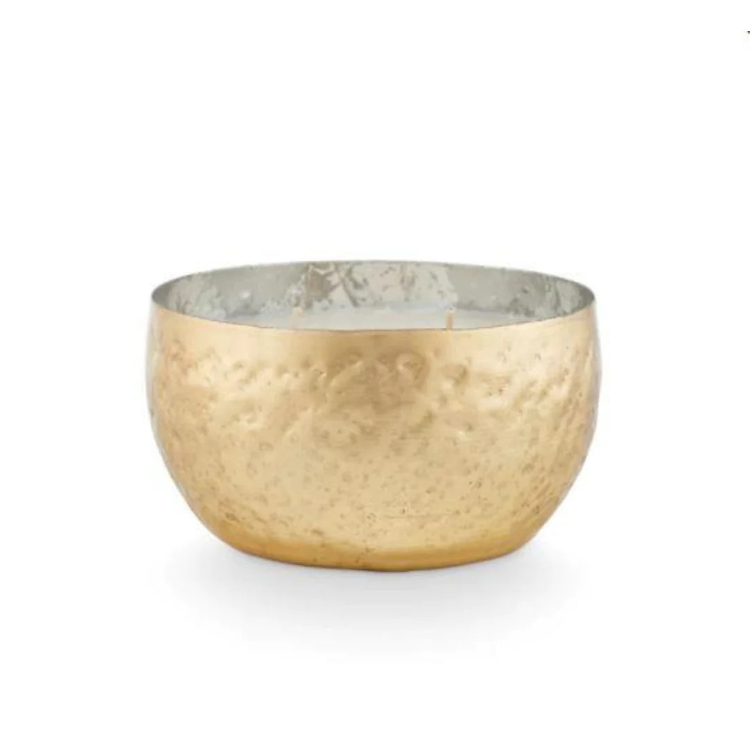 Winter White Iced Metal Candle | Megan Molten