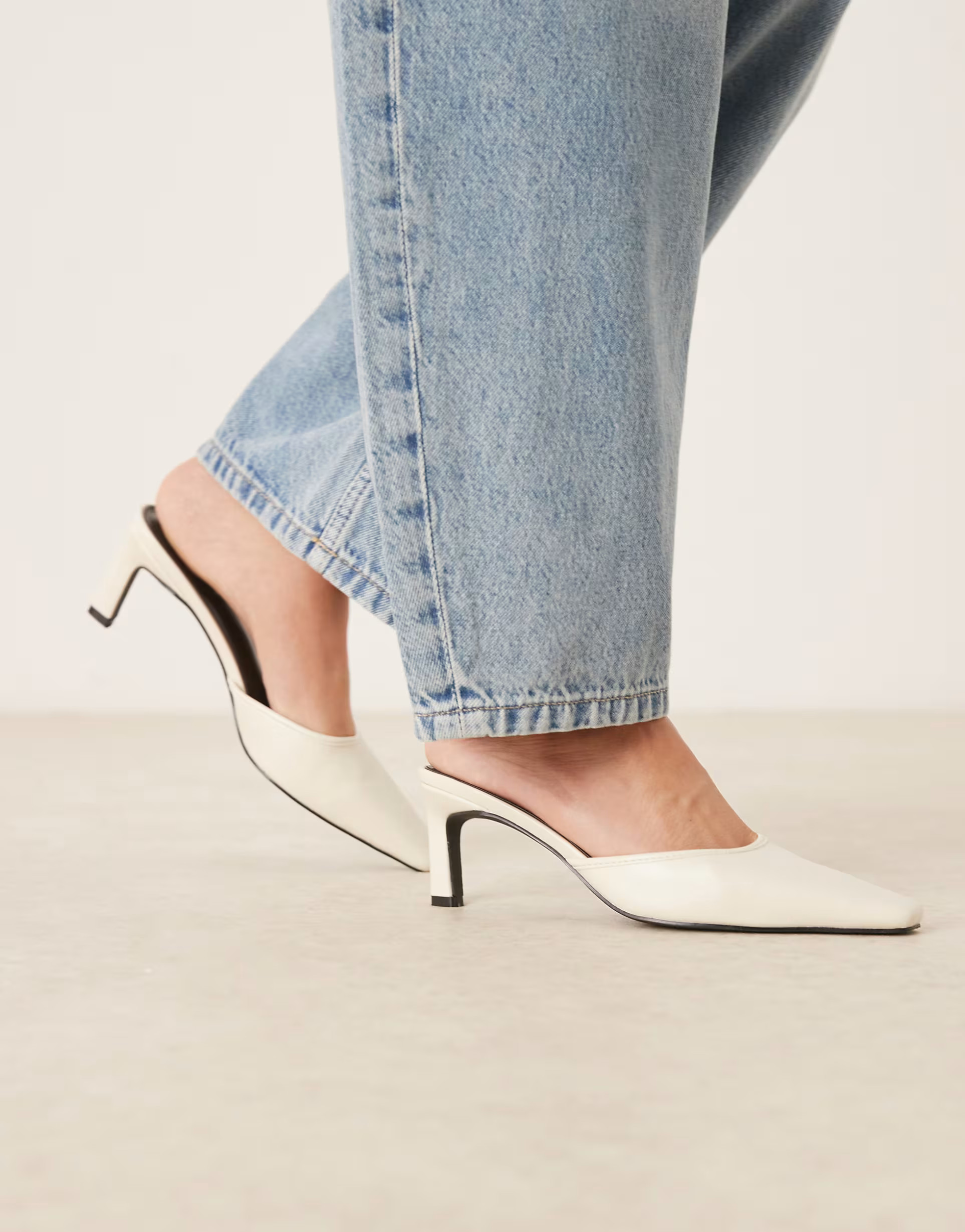 RAID Alya heeled mules in off white | ASOS (Global)