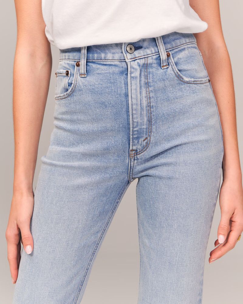 Women's Ultra High Rise Ankle Straight Jean | Women's Bottoms | Abercrombie.com | Abercrombie & Fitch (US)