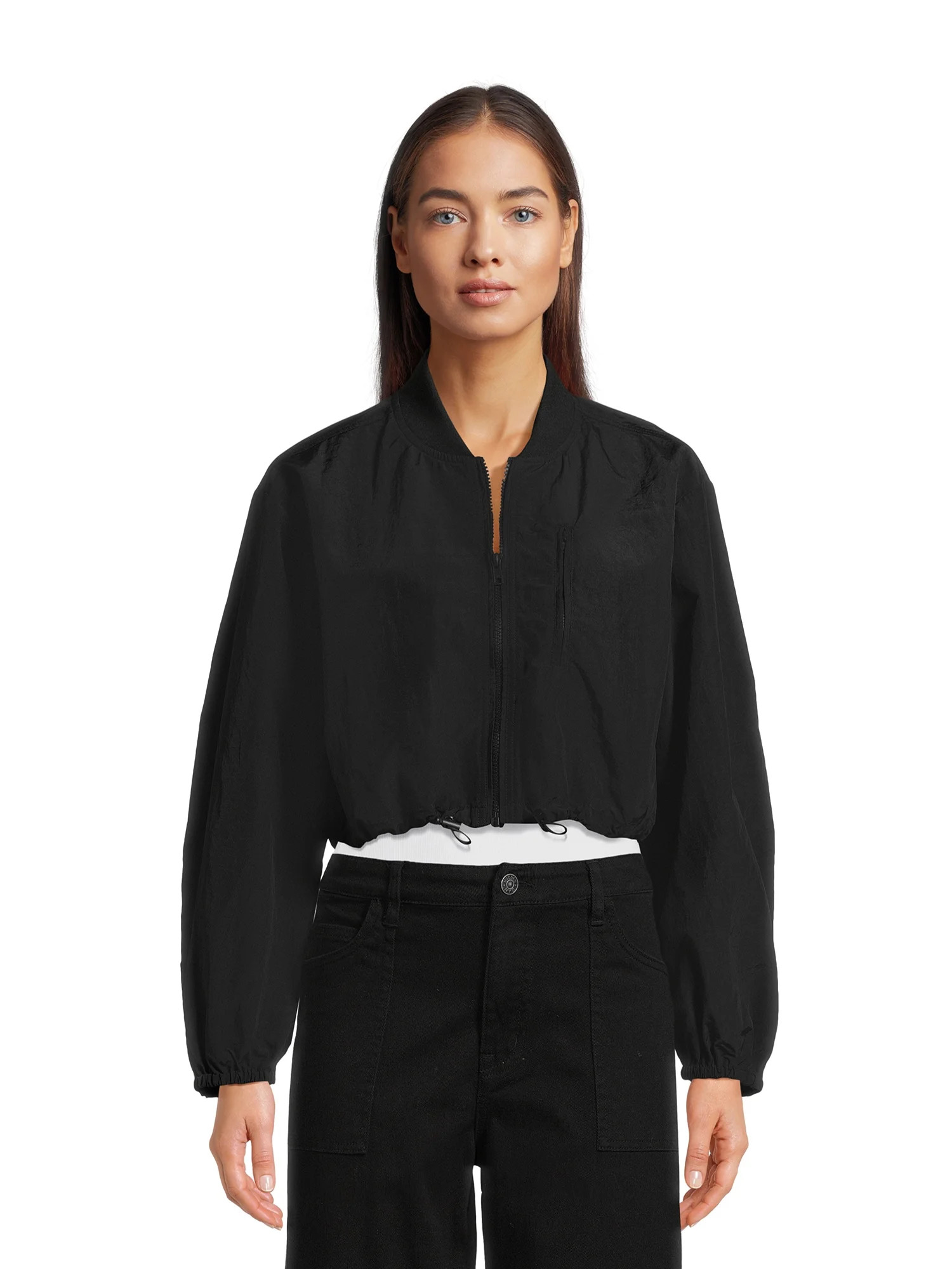 Madden NYC Juniors Cropped Bomber Jacket, Sizes XS-3XL | Walmart (US)