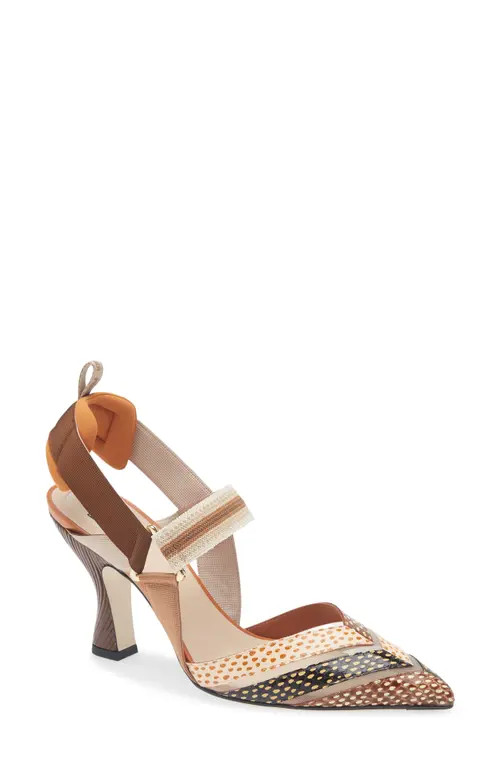 Fendi Colibri Slingback Pump in Brown at Nordstrom, Size 8.5Us | Nordstrom