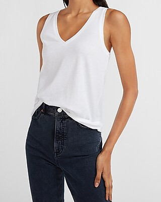 Skimming V-Neck Tank | Express