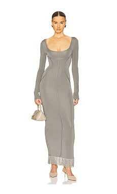 Helsa Claudetta Maxi Dress in Grey from Revolve.com | Revolve Clothing (Global)