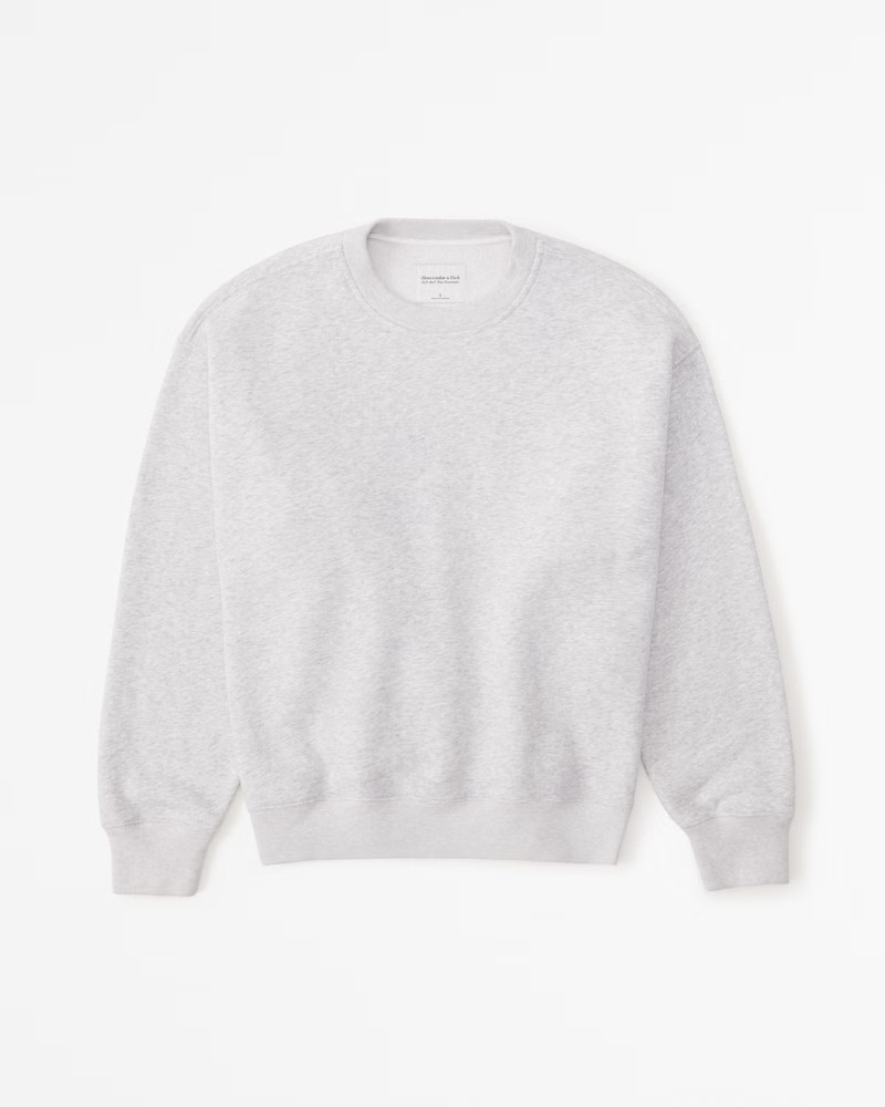 Abercrombie & Fitch Women's Essential Vintage Sunday Vent-Hem Crew in Light Grey - Size XS | Abercrombie & Fitch (US)