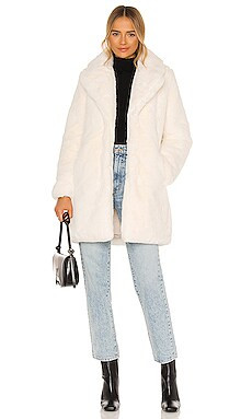 Apparis Sasha Faux Fur Jacket in Ivory from Revolve.com | Revolve Clothing (Global)
