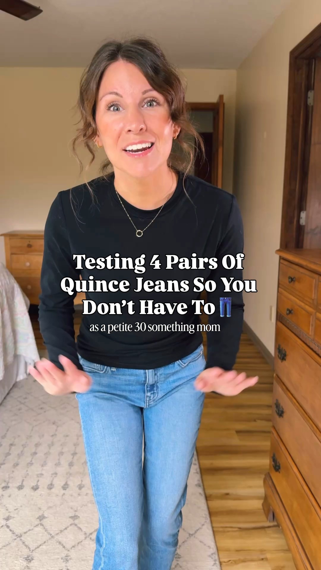 Quince denim try on:

1. Luna Stretch Slim Straight Jeans— wearing size 25 in the 26” inseam here but reordering in 24 instead because they stretch with wear (so comfy though!)

 2. Bella Stretch Patch Pocket Wide Leg Jeans—wearing size 24 inseam the 26” inseam and LOVE how they fit

3. Bella Stretch Straight Jeans—wearing size 24 in the 26” inseam and love the fit and how comfy they are! 

4.,Bella Stretch Relaxed Straight Jeans—wearing size 24 in the 28” inseam (I previously thought these were the 26” inseam but after trying on all the other jeans, I realized that they accidentally sent me the 28”. I like the longer length but I may also try the 26” and see if they’re more of a straight fit instead of a flare)

Check out the blog post titled, “Affordable Denim Review: Quince Jeans Try-On, Sizing, and Favorite Styles” on Marissawearsanoutfit.com for all the written details, frequently asked questions,  and fit!  





#LTKFindsUnder50 #LTKSeasonal #LTKPetite