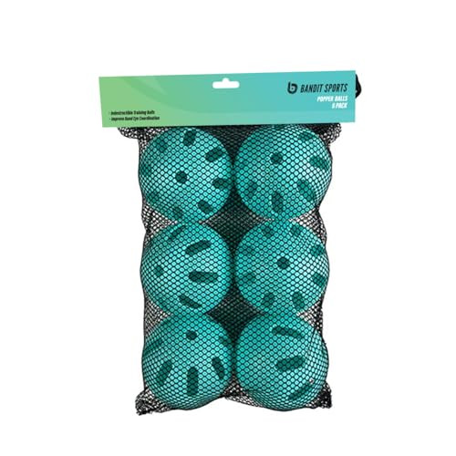 Bandit Sports Popper Balls, Plastic Baseballs, Made of Impact-Resistant and Rebounding Material, Perfect Practice Baseballs & Hitting Ball Training (6 Baseball Training Balls) | Amazon (US)