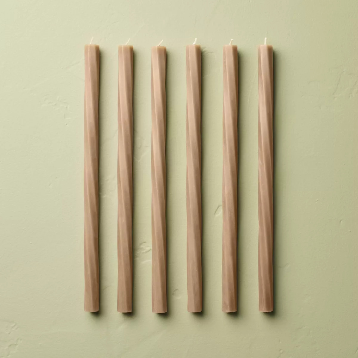 6pk Soft Twist Taper Candles Brown - Hearth & Hand™ with Magnolia | Target