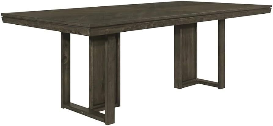 MAKLAINE Transitional Wood Rectangular Dining Table in Dark Gray | Amazon (US)