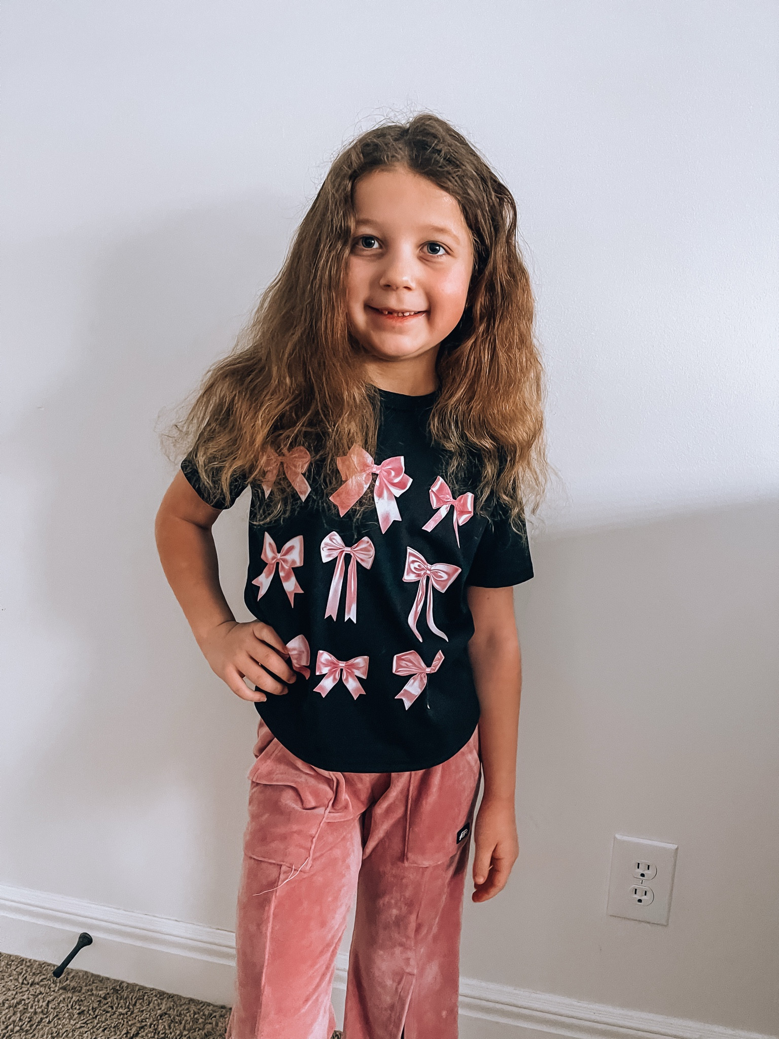 Girls tops, short sleeve tops for girls, girls tshirts, pink bow shirt, t-shirt with bows, preppy, coquette aesthetic, tiger friday 

#LTKFamily #LTKKids #LTKFindsUnder50