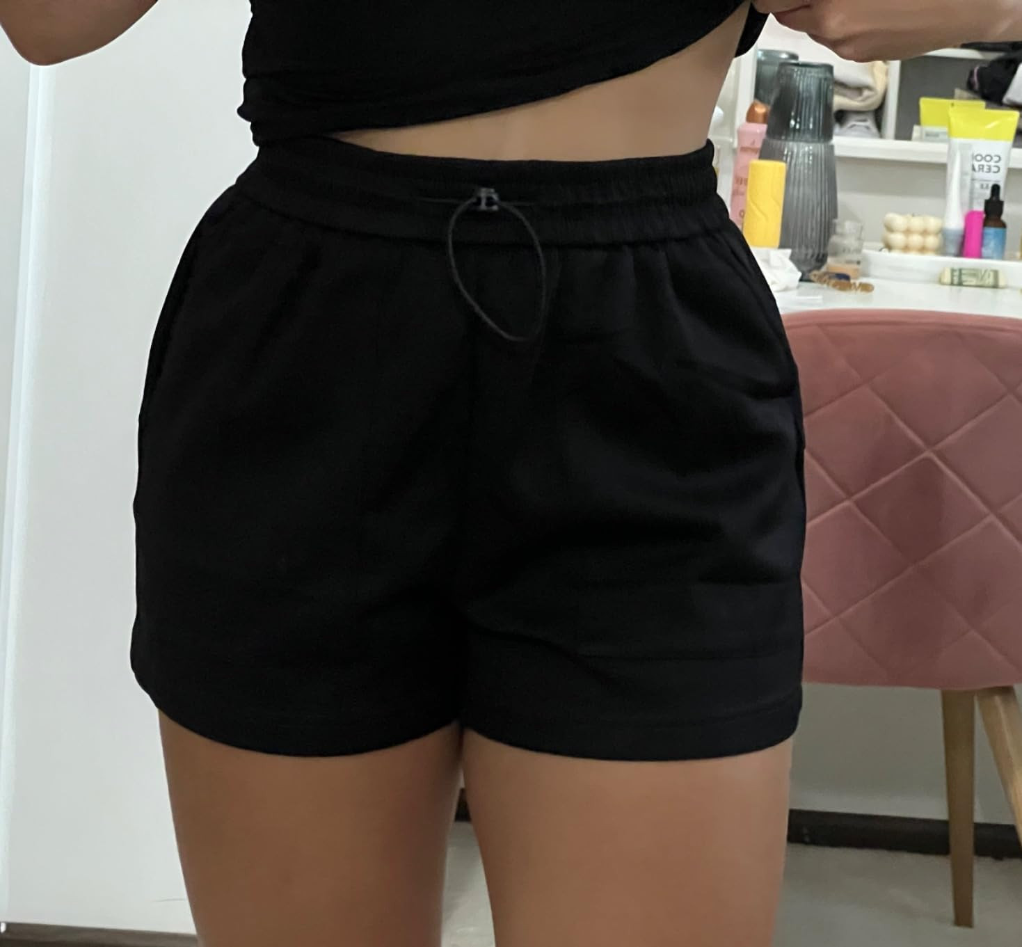 PINSPARK Sweat Shorts for Women Casual Summer Athletic Short Elastic Waist Comfy Lounge Shorts Bo... | Amazon (US)