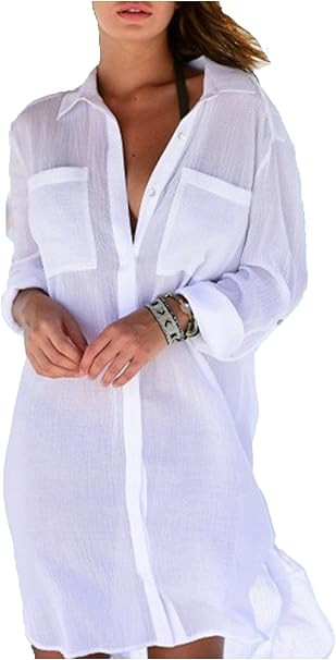 Wander Agio Beach Swimsuit for Women Sleeve Coverups Bikini Cover Up | Amazon (US)