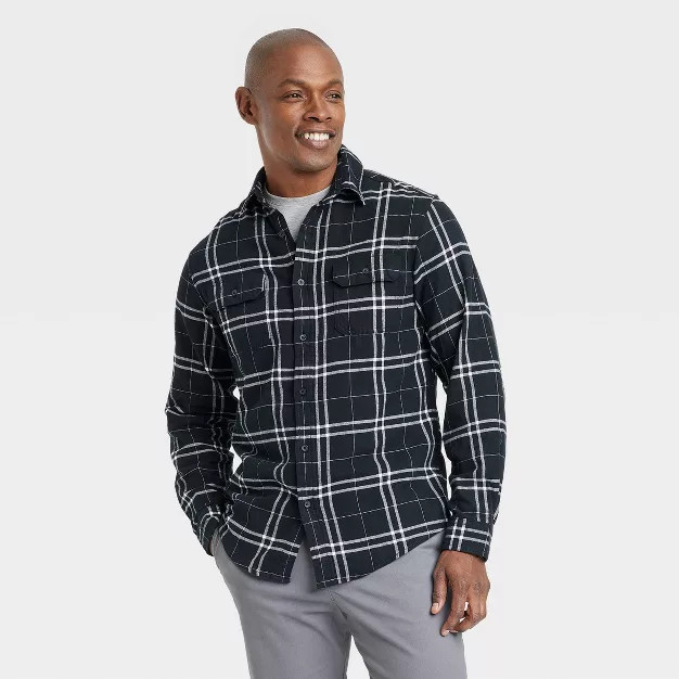 Men's Midweight Flannel Button-Down Shirt - Goodfellow & Co™ | Target
