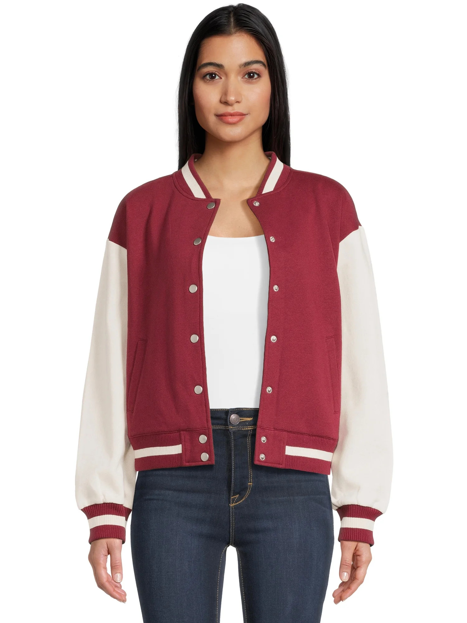 No Boundaries Juniors Varsity Jacket - Walmart.com | Walmart (US)