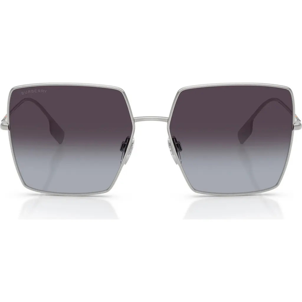 burberry 58mm Gradient Square Sunglasses in Silver/Grey Gradient at Nordstrom | Nordstrom