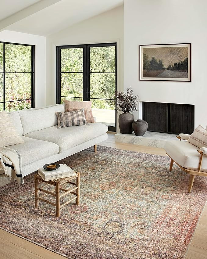 Amber Lewis x Loloi Georgie Collection GER-03 Jade / Sunset 5'-0" x 7'-6" Area Rug | Amazon (US)