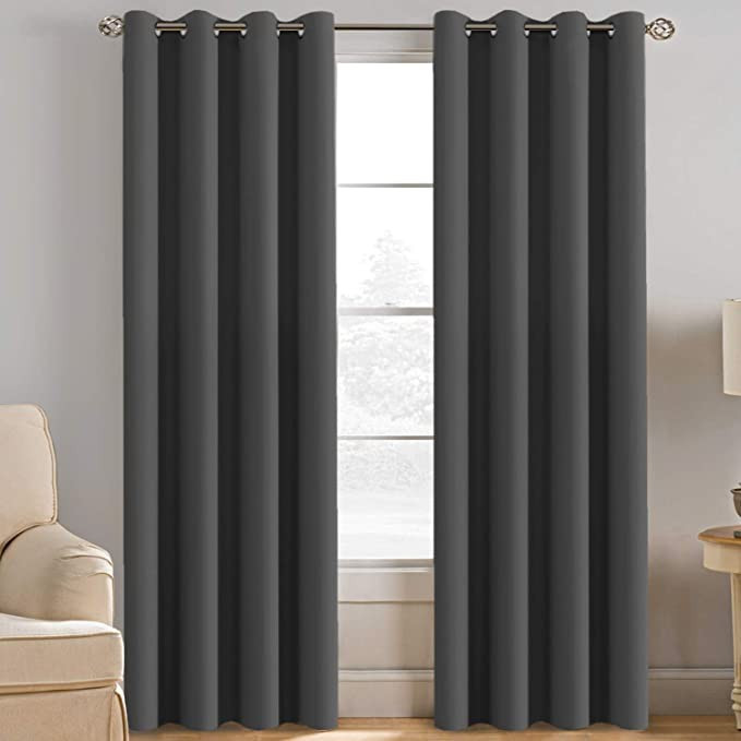 Blackout Curtains for Bedroom Thermal Insulated Curtains Blackout Grey Window Shades, Energy Effi... | Amazon (US)