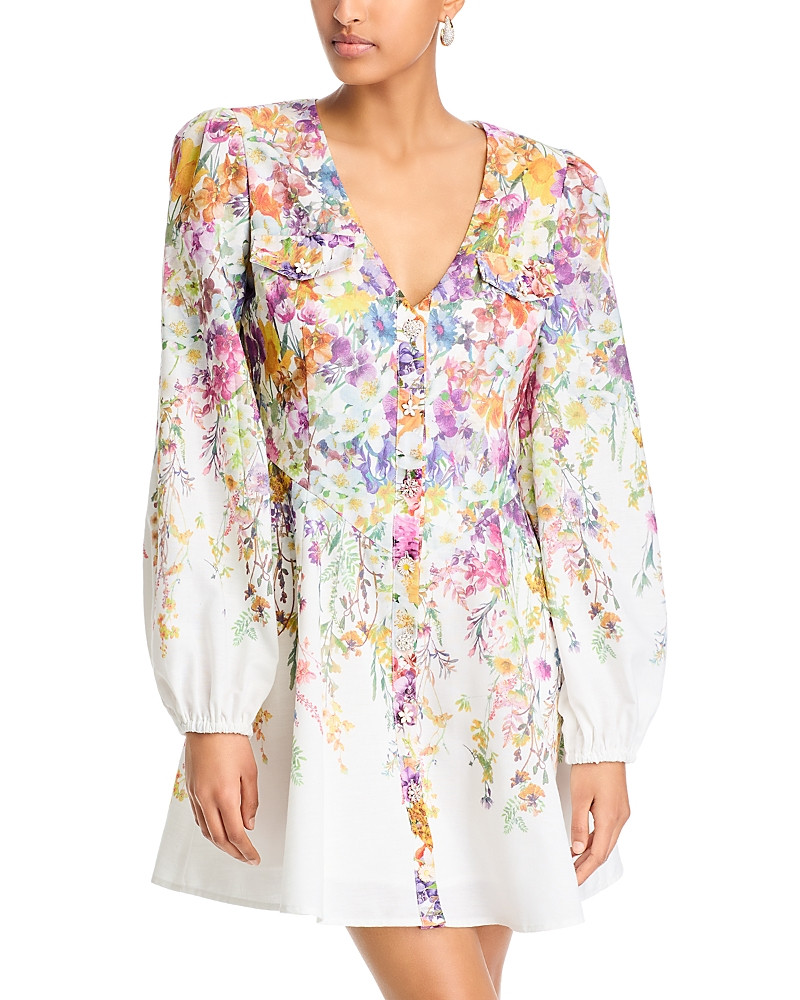Aqua Floral Print Mini Dress - Exclusive | Bloomingdale's (US)