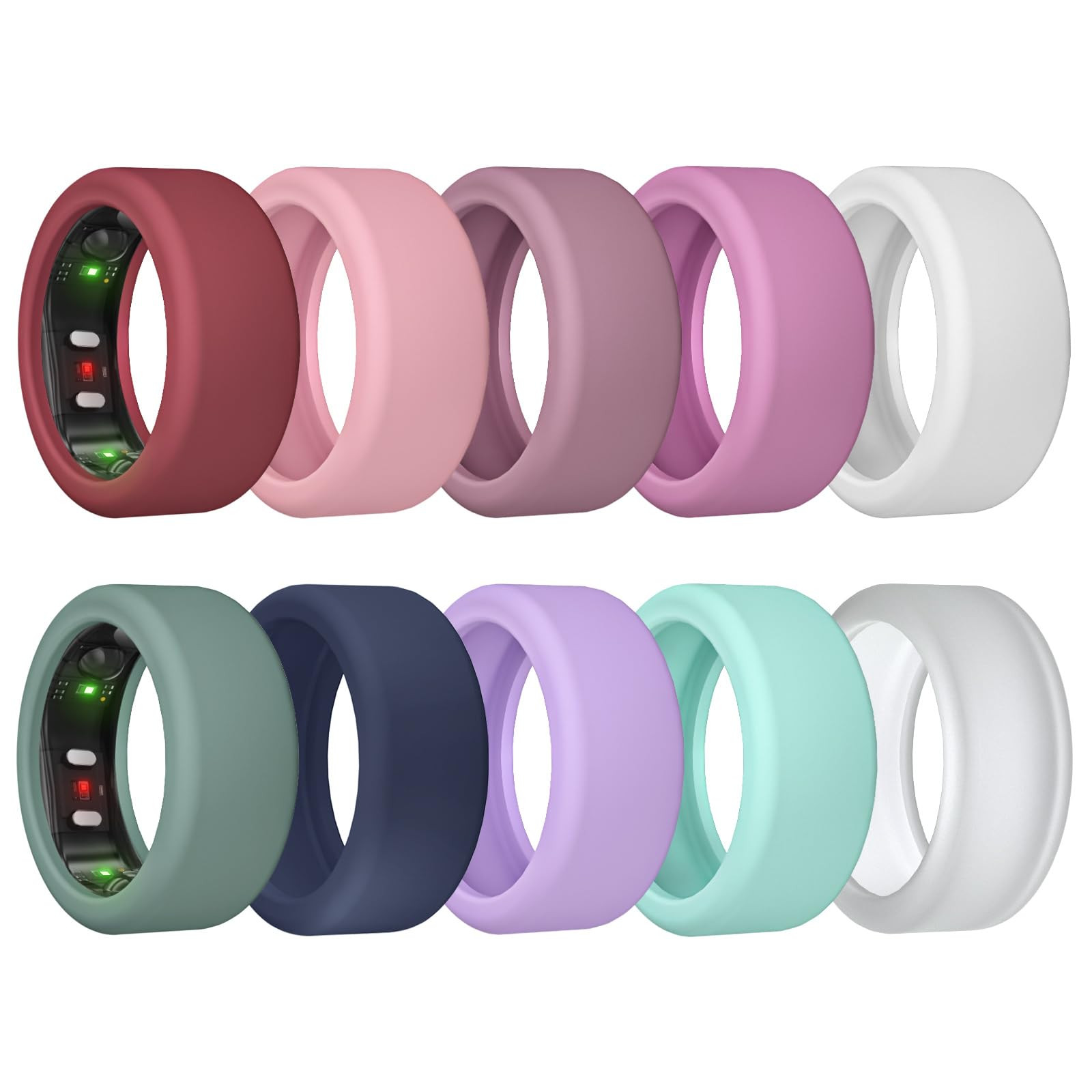 10 Pack Ring Cover for RingConn Gen 2, Elastic Silicone Ring Protector for RingConn Gen 2 Air Wor... | Amazon (US)